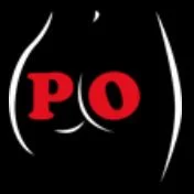 Logo featuring red letters 'PO' against a black background with white curved accents.